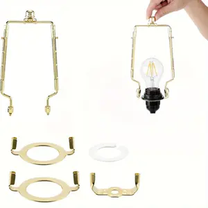 5 Pcs Lampshade Harp Stand Adjustable Multifunctional Lampshade Harp Kit Multipurpose Lampshade Kit Easy To Install Connector Adapter Adapter Top Set Fits Standard Lamp Pole and Lamp Base