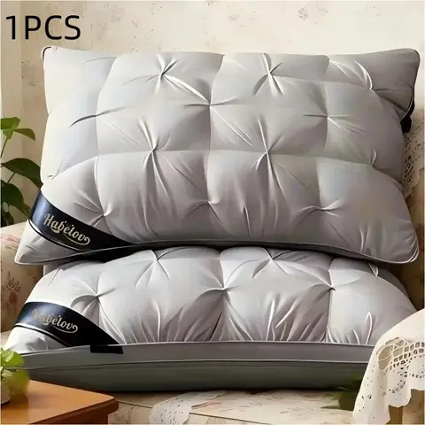 Luxury 5-Star Hotel Quality Deep Sleep Pillow, Non-Compromising High Support, Allergy-Resistant Polyester Case with Zip Closure, Ideal for Home Use, Adults Bed Stuff