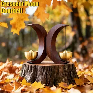 2pcs Crescent Moon Door Chimes – Must-Have Halloween & Christmas Decor, Decorative Wind Bells with Door Alert Function | Festive Hanging Ornaments for Home & Door