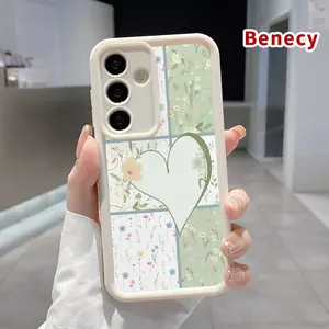 Phone Case Compatible with SAMSUNG Galaxy S23 Ultra S24 Plus S25 S22+  Floral Heart Symphony Pattern Anti-Scratch Shockproof TPU Bumper Drop-proof Cover Cellphone Protective Casing