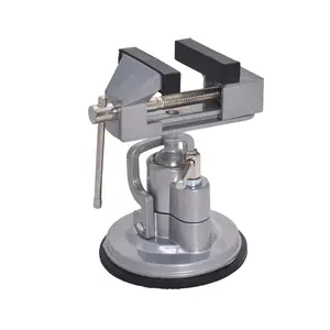 Vacuum Base Vise Can Be Rotated 360-Degree 3.15 Inche Steel And Die Cast