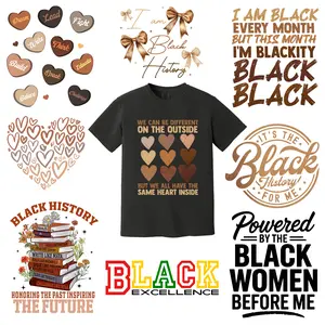 Black History Month Gang Sheet 10 Premium Quality DTF Heat Transfer Prints DIY 24x62"