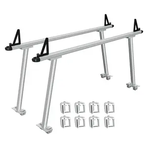 Truck Rack, 71" Aluminum Ladder Rack for Trucks, 800 lbs Capacity with Non-Drilling C-Clamps, Heavy Duty Pickup Truck Racks Two-Bar Set for Kayak, Surfboard, Lumber, Ladder