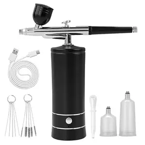 2026 Airbrush Kit with Air Compressor,Rechargeable Wireless Airbrush Gun Machine for Nail Art, Makeup, Painting, Cake Decor,Model Painting (Black)
