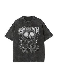 Distressed Gas Mask Killer Graphic T-Shirt, Retro Dorohedoro Inspired Tee,  Vintage Anime Gothic  Streetwear Washed Shirt, Perfect Gift,Cool Shirts,Graphic Washed Oversized Tees for Men & Women,Summer Round Neck Short Sleeve ,Sports Shirt,Workout T-shirt