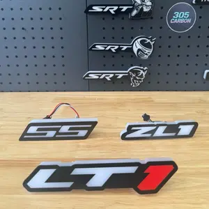 305carboncustoms Camaro LT1 SS ZL1 LED Emblems Badges Front Grille Illuminated Car Accessories