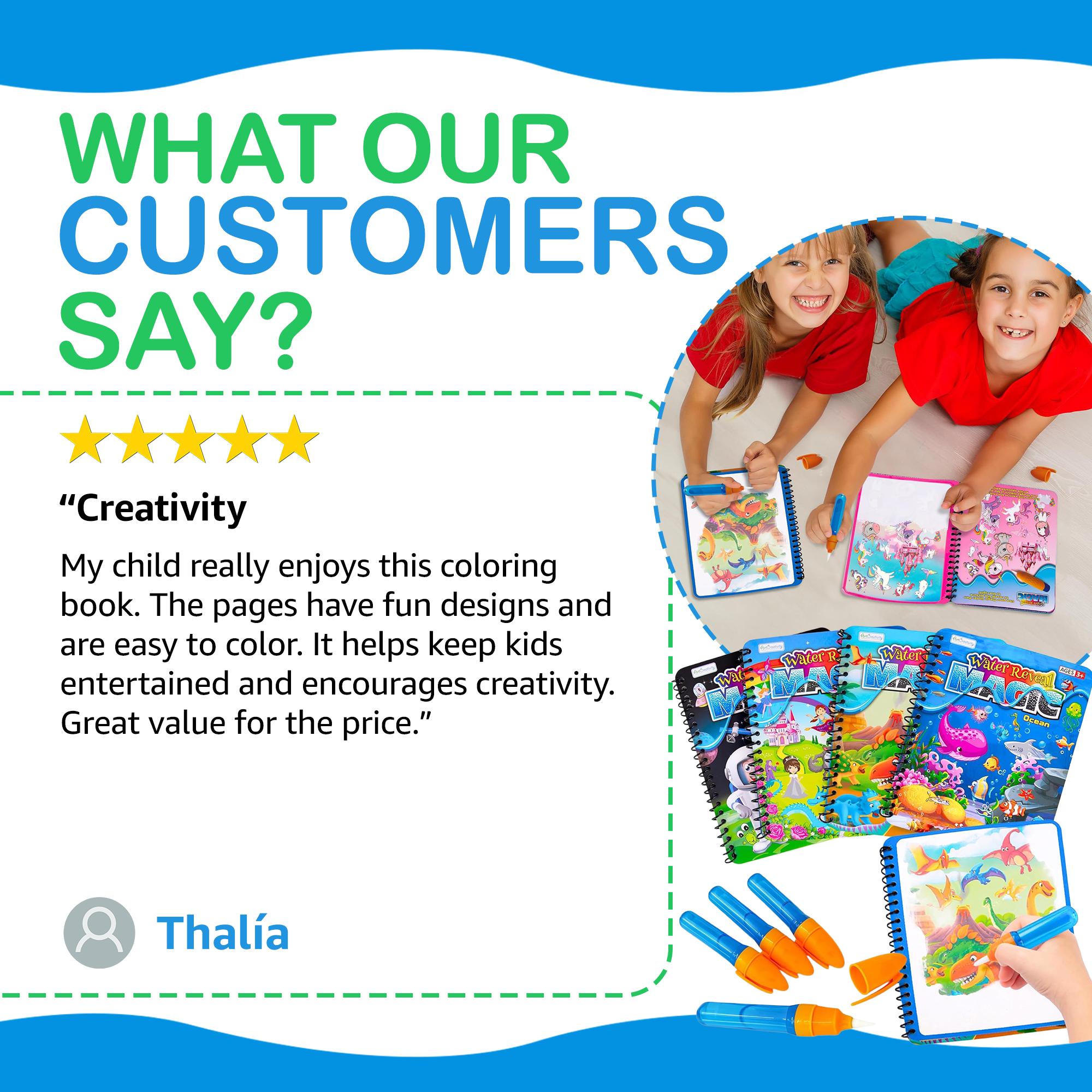 4 Pack Magic Water Coloring Books for Toddlers - Mess Free Water Art Books for Toddlers