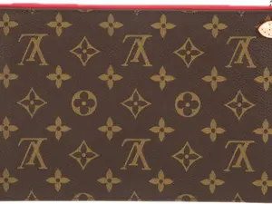 Pre-owned louis canvas Clutches & Wristlets Vuitton LV Monogram Neverfull Pouch red