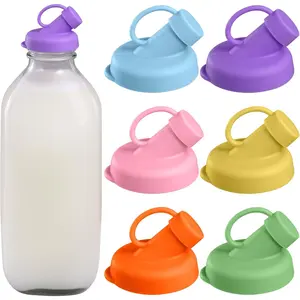 Glass Bottle Replacement Caps,48mm Diameter Pour Spout Lids, Replacement Lids Fit Stanpac & Libbey & Stock Your Home & The Dairy Shoppe,  and easy to clean bottle caps