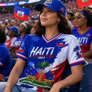 Personalized Haiti Jersey, Haitian Football Shirt, Caribbean Pride Soccer Jersey, Custom Name & Number Fan Tee, Haiti Flag Apparel