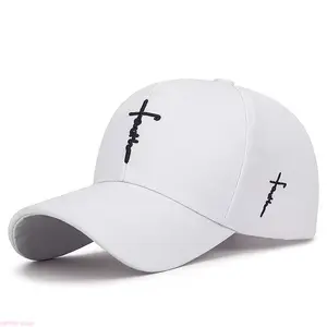 2 Pcs Baseball Cap Set, Fashionable Black And White Style With Cross Embroidery, Breathable Acrylic Duckbill Headwear for Men And Women Outdoor Sports fathersdaygift