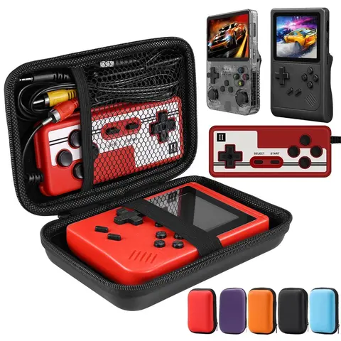 Portable Game Console Storage Bag, Travel Organizer Bag, Multifunctional Storage Bag, Storage Pouch, Accessory Pouch, Organization Pouch, 1 Count Solid Color Handheld Game Console Case, Game Console Accessories for R36S/GB300/FC/RG35XX