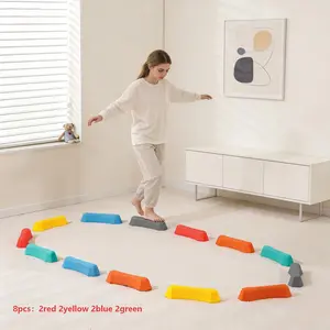 8-Piece Balance Board Set, Anti-Slip Balance Blocks, Indoor/outdoor Fitness Equipment, Promotes Balance and Coordination, Multicolor Solo Bridge