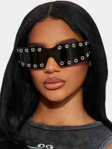 Unisex Cyberpunk Y2K Style Glasses, Frameless Fashion Eyewear for Daily Wear, Street Photography, Vacation, Travel, Party, School Events, Modern Trendy Sunglasses