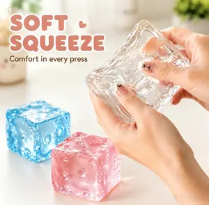 Fidget Malt Sugar Cube Squishy Toy 7cm Single Pack Cube Shaped TPR Squeeze Balls Super Soft Slow Rising Box Set Sensory ASMR Gift for Kids Adults Birthday Holiday