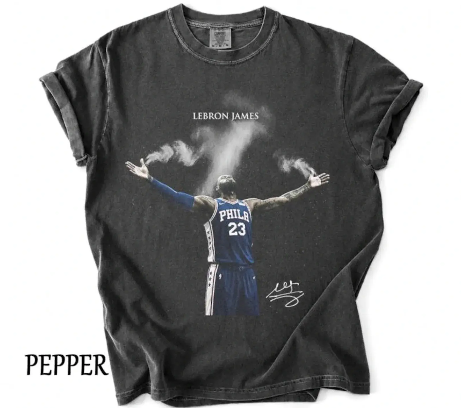 Comfort Colors LeBron James Tee, Philadelphia Basketball Tee, Vintage Sixers 23 Shirt, Vintage Sports Tee