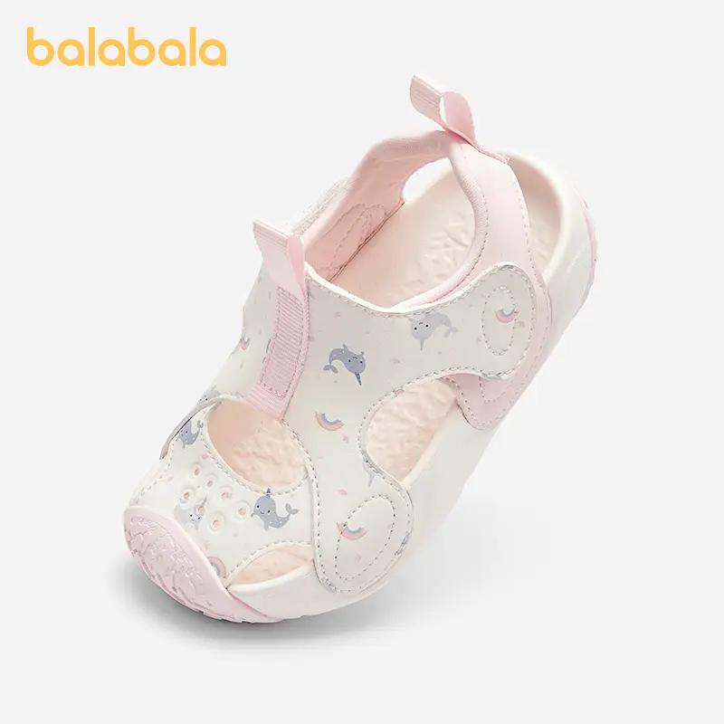 Balabala Toddler Closed-Toe Sandals Playful Marine Print Summer Shoes for Kids, Shoes Girls, Round Toe Shoes