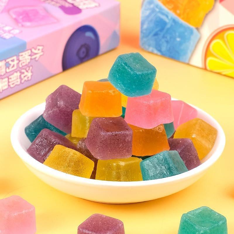 Gem Crystal Amber Candy - Multifruit Flavors, Stunning Appearance, Irresistible Crispy-Chewy Texture (32G)