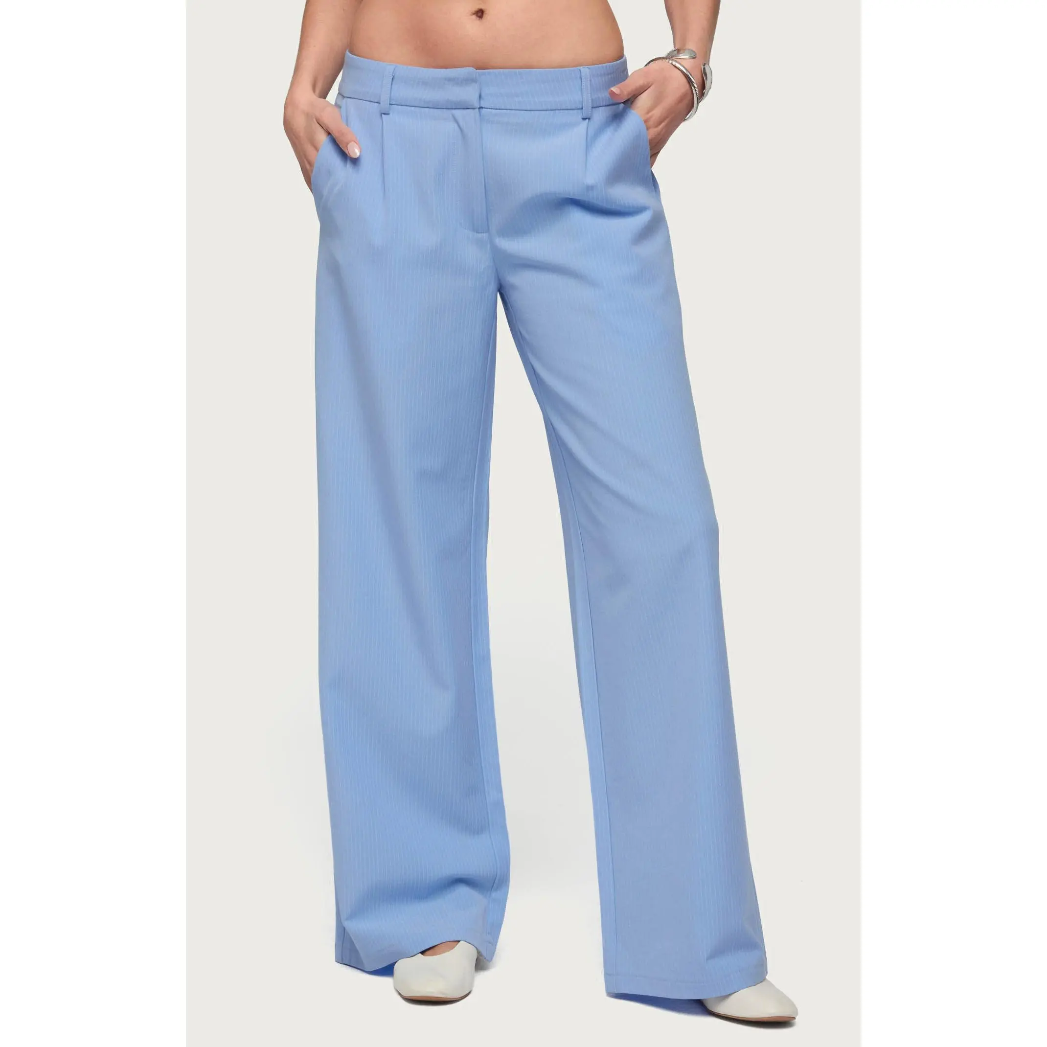 Edikted Women's Pinstripe Tailored Straight Leg Pants