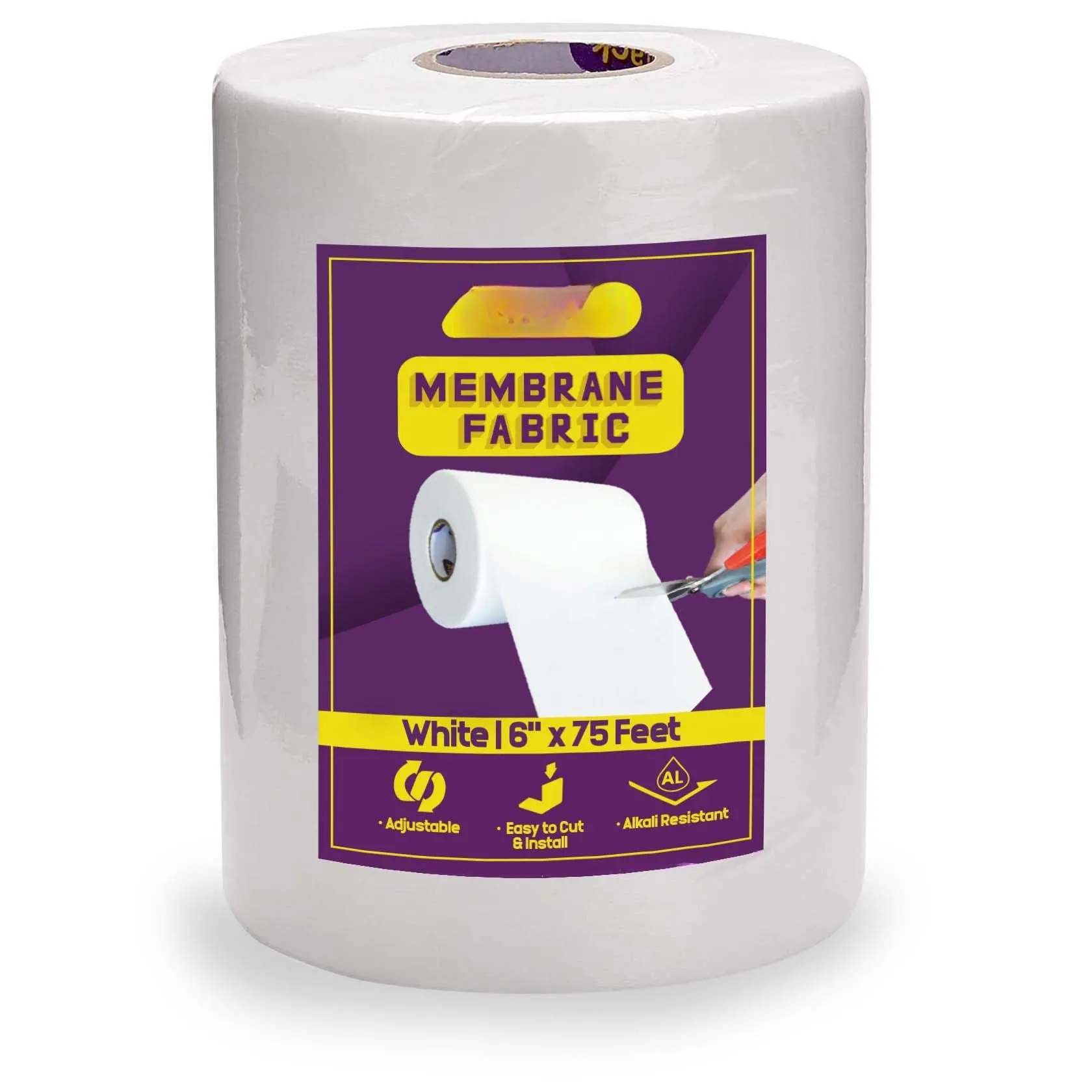 Fiberglass Waterproofing Anti-Fracture Membrane Fabric Sheet  6 Inches x 75 Feet Water Barrier Mesh Tape for Shower Walls and Tiles