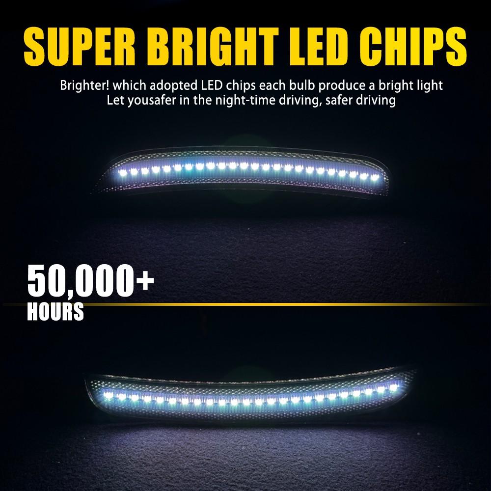 For Dodge Charger 2015-2023 RGB LED Side Marker Lights w/ Remote Control SMOKED4
