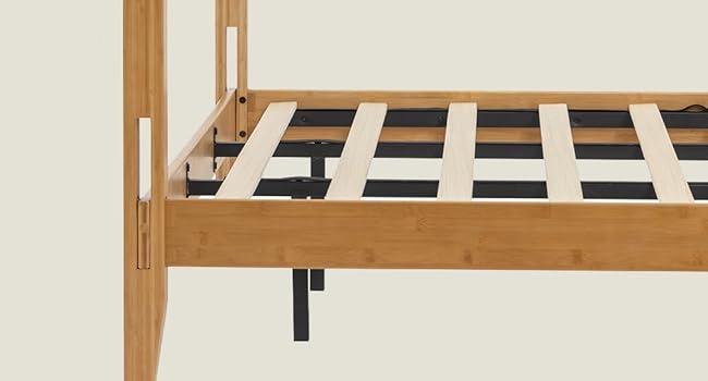 Yechen Bed Frame, Bamboo Platform Bed with Headboard, Noise Free Wood Slats and Metal Beam Support, Easy Assembly with Mortise & Tenon Joint, No Box Spring Needed, Japanese Style, (Queen, King) (Natural, Walnut) Yechen Bed Frame, Bamboo Platform Bed with Headboard, Noise Free Wood Slats and Metal Beam Support, Easy Assembly with Mortise & Tenon Joint, No Box Spring Needed, Japanese Style, (Queen, King) (Natural, Walnut)