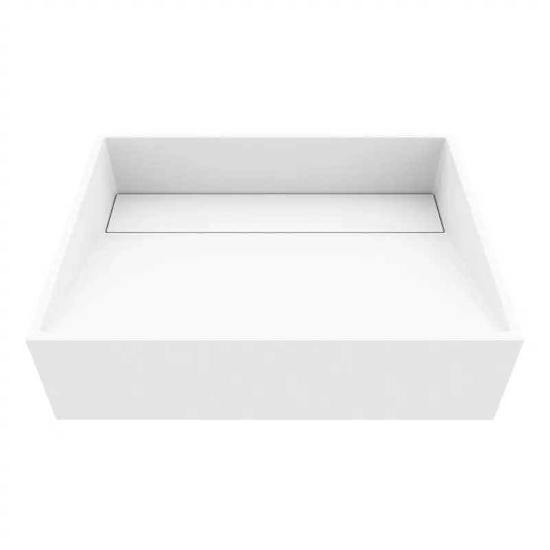 Starr Matte White Vessel Sink – Compact Rectangular Above-Counter Design, Matte Stone™ Solid-Core Composite, Integrated Drain Plate, Scratch Resistant, Non-Porous, Heat Resistant, Hand-Polished, ADA Compliant, cUPC Certified