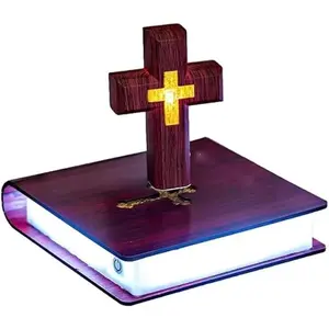 Levitating Cross Lamp Floating  Night Light Colorful  Levitation Cross Ornament Glowing Cross Light  Desk Decoration