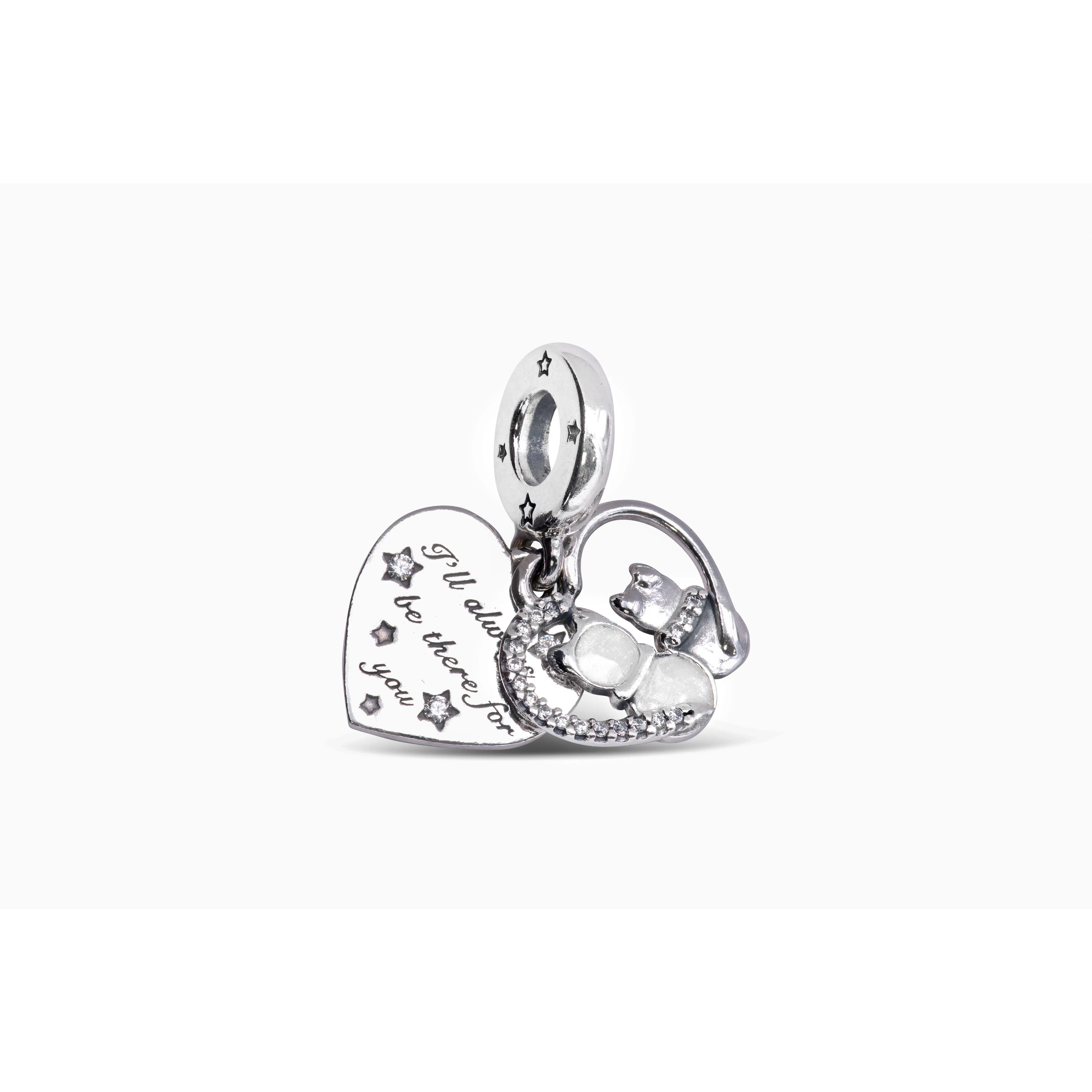 Pandora Cats & Hearts Dangle Charm 799546C01