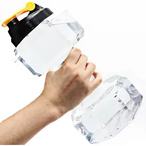 2.2L / 75Oz Dumbbell Shape Water Bottle, PETG Eco-friendly Sports Fitness Exercise Water Jug for Gym, Yoga, Running, Outdoors, Cycling, and Camping