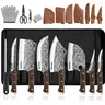 【Black Friday】14pcs Set-a Non-Stick High Carbon Stainless Steel Kitchen Knives Set with Bottle Opener, Ergonomic Handles, Finger Guards - Sharp for Meat Cutting, Ideal Kitchenware for Women’s Cooking (Includes Sharpening Note), Moire/Stripes