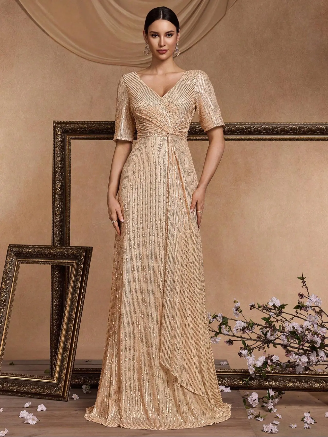 Acler pleated gold dress - TikTok Shop