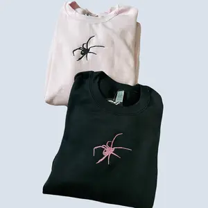 Heart Spider Embroidered Customizable Sweatshirt / Hoodie heartstitchsweatshirt Casual Pullover Top Womenswear Matching Comfort Embroidery
