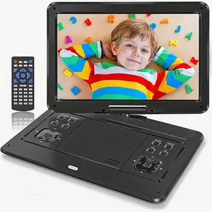 16.9" Portable DVD Player with14.1 Large  Screen, 5-6 Hrs Rechargeable , Supports Multiple Disc Formats, SD Card, USB, Sync TV, High Volume Dual Speaker, Black