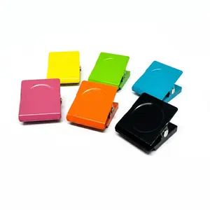 6 Colorful Magnetic Metal Clips, Strong Magnets for Office and Kitchen, Use on Refrigerator, Whiteboard, Organization and Storage, Decor, Strong Magnetic Hold