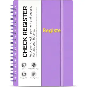 Check Registers for Personal Checkbook, Double Spiral Check Register Book, Budget Planner with Check Register for Personal and Work, 5.8'' x 8.3'' -