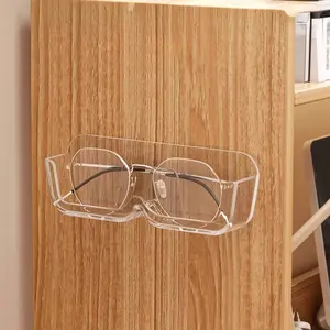 Elegant Clear Eyeglass Display Stand, Wall-Mounted Design for Bathroom & Bedroom Use, No-Drill Installation, Perfect Organizer Accessory