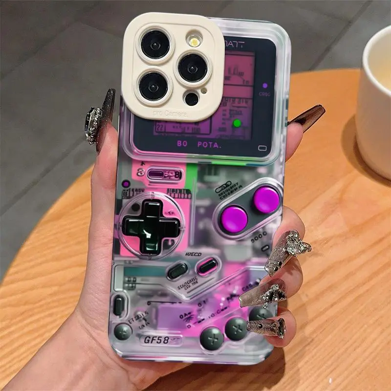 Game Console Pattern Phone Case, Decorative Shockproof Protective Protection Phone Protector Cover, Shockproof Protective Covers, Phone Accessories Compatible with iPhone 6 7 8 X 11 12 13 14 15 Pro Max, Casing, Smartphone, TPU Cellphone Casing