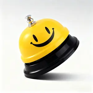 Colorful Desk Clock Fun Happy Face Call Bell Ring Office Kitchen Hotel Restaurant Perfect Workspace Organization School Classroom Clock