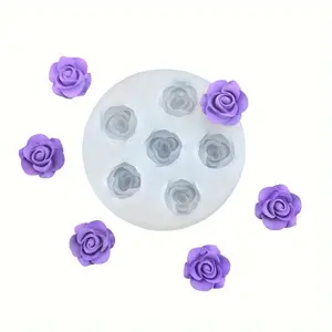 2pcs 6-Cavity Silicone Rose Flower Mold for Candles & Resin Crafts - Irregular Shaped, Multi-Purpose DIY Casting Mold, Art Candle Making Supplie, Handmade Crafts