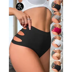 6PCS Women's Sporty Underwear - Sexy Waistband Comfy Panties - Daily Wear Essentials