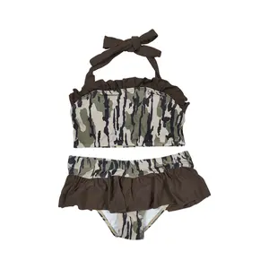 S0193--Trendy Girls' Must-Have! Lowland Camouflage Swimsuit Set, Ultra-Comfy & Breathable