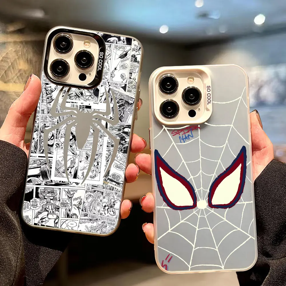 Vintage Comic Cool Spider Print  Shell Phone Case for iPhone Series (17,16,15,14 Pro Max,13,12,11,XR,XS,X,Plus,Air) - Premium Unisex Slim Shockproof Anti-Drop Protective Durable Mobile Phone Accessories for Comic Fans