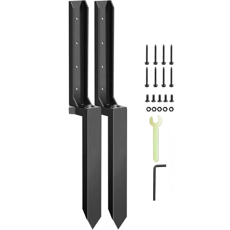 iToolMax Heavy Duty Fence Post Repair Kit, 2-Pack H-Shaped Steel Stakes for Leaning or Broken Wood Fence Posts, No-Dig Installation