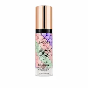 3-in-1 Color Correcting Facial Serum, Moisturizing Primer, , SPF 50 PA+++, Brightening Primer for Even Skin Tone, Oil Control & Refreshing, Purple, Pink & Green Tones Moisturizer