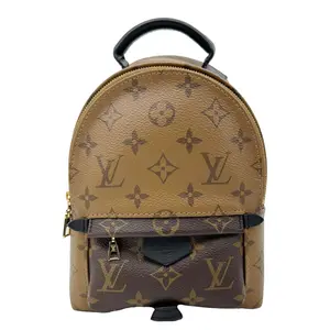 Pre-owned Louis Vuitton Canvas Backpacks Palm Springs Mini Monogram Reverse Backpack Bag Brown
