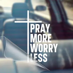 Pray More, Worry Less – Christian Car Decal Sticker