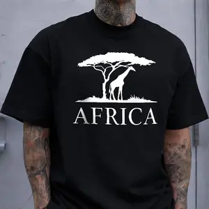 Africa Giraffe Wildlife T-Shirt, African Safari Graphic Tee for Nature Lovers