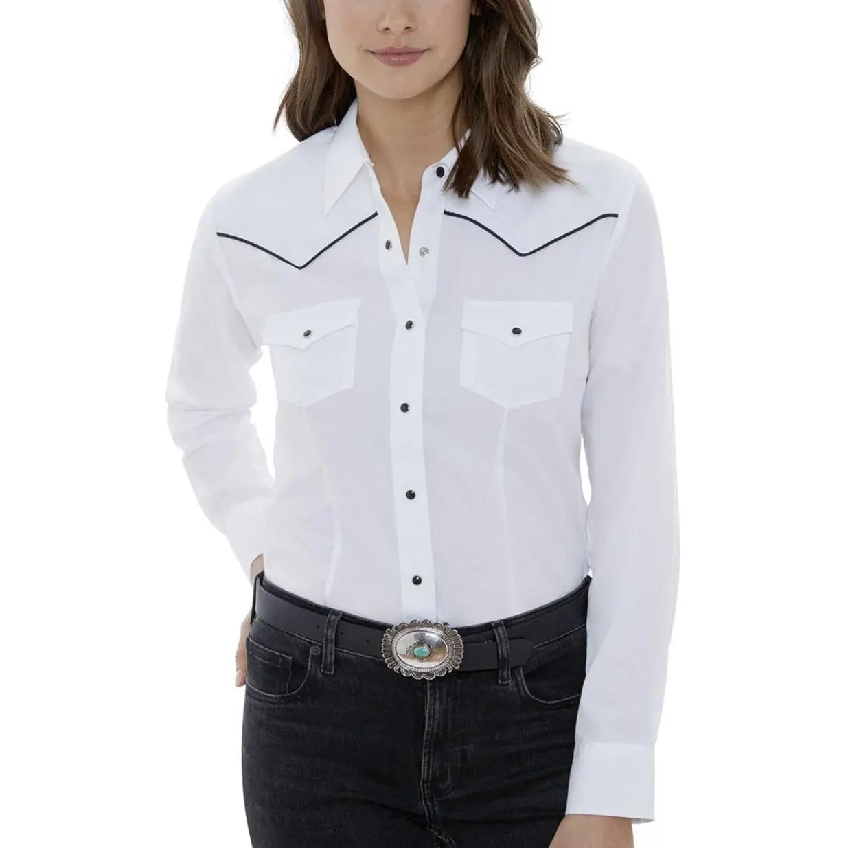 Women's Ely Walker Long Sleeve Western Snap Shirt with Contrast Piping