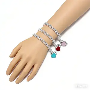 Silver jewelry love bracelet enamel bracelet high-end 925 sterling silver Dijia 18K gold bracelet women's and men's chain